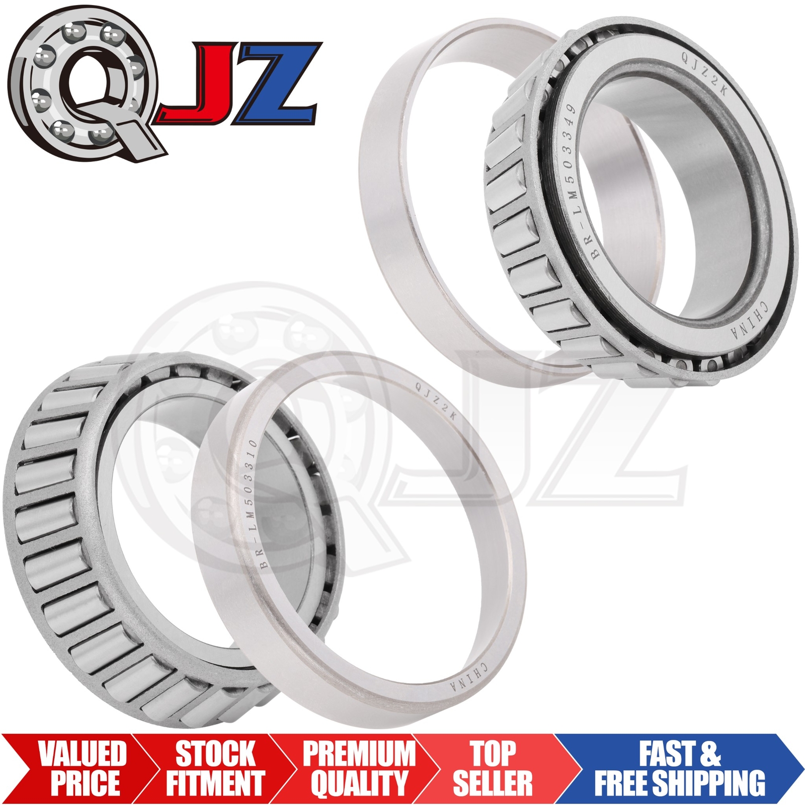 [Qty.2] LM503349-LM503310 Tapered Roller Bearing Set [1.8105″ Bore X 0.7087″ W]
