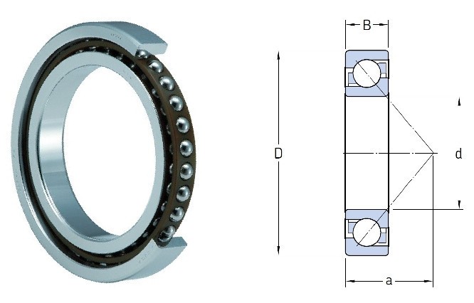 4x S 6200 C.TB.P2.GU GMN (7200 CDGA/P4A) 10x30x9 mm ultra-precision ball bearing