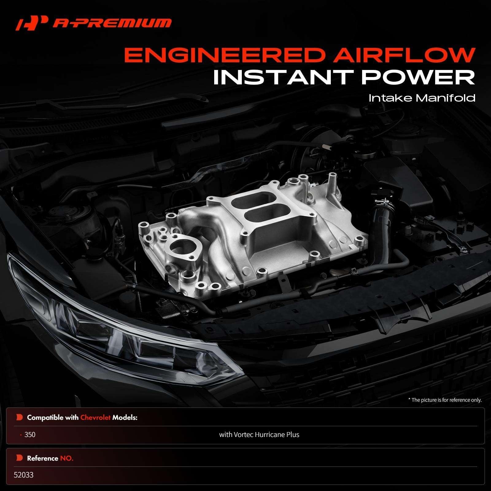 A-Premium Single Plane Intake Manifold Compatible with SBC Chevy 350 Engine |…