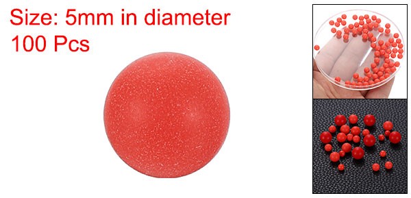 100pcs PP Plastic Bearing Balls 5mm Solid Plastic Ball Red