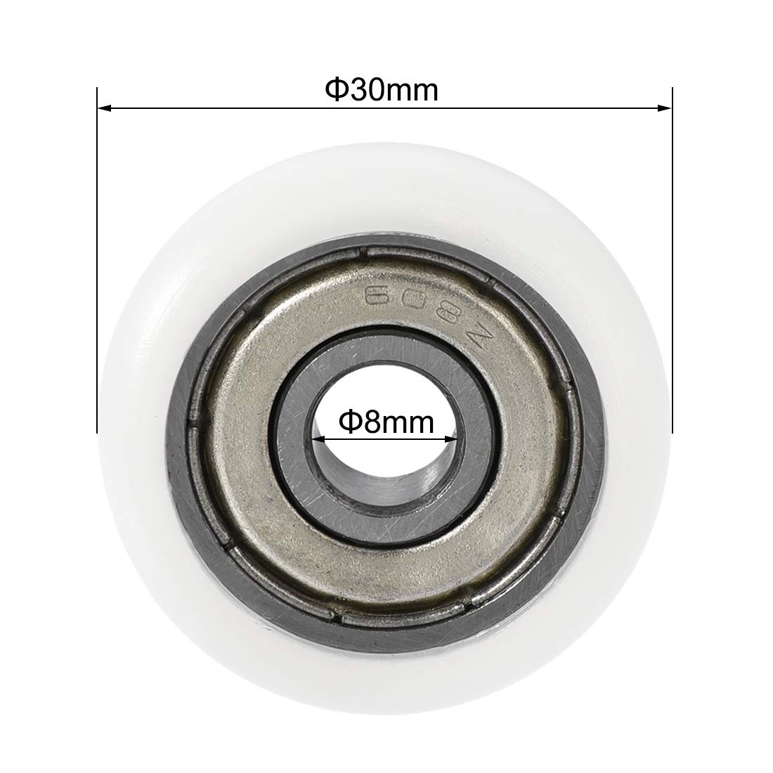 uxcell Ball Bearing Guide Pulley Roller Round Wheel 8x30x8.5mm Double Metal…