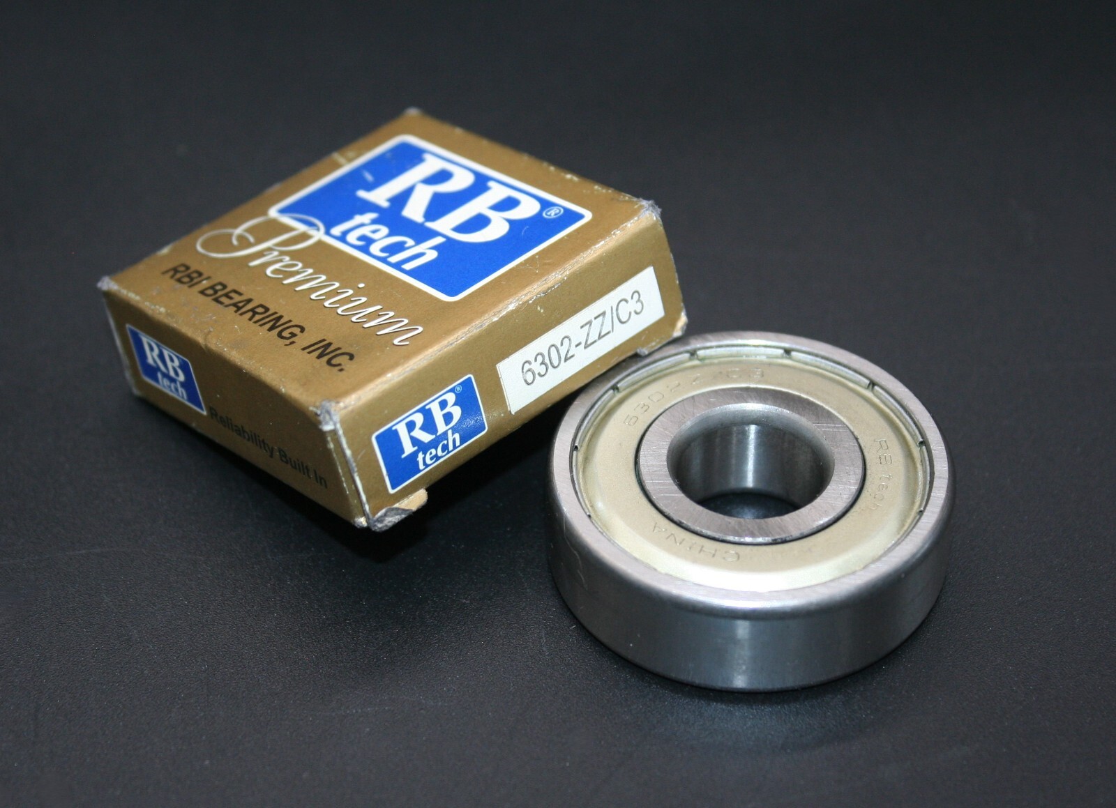 One (1) RBI RB Tech 6302-ZZ/C3 Single Row Radial Ball Bearing China NEW