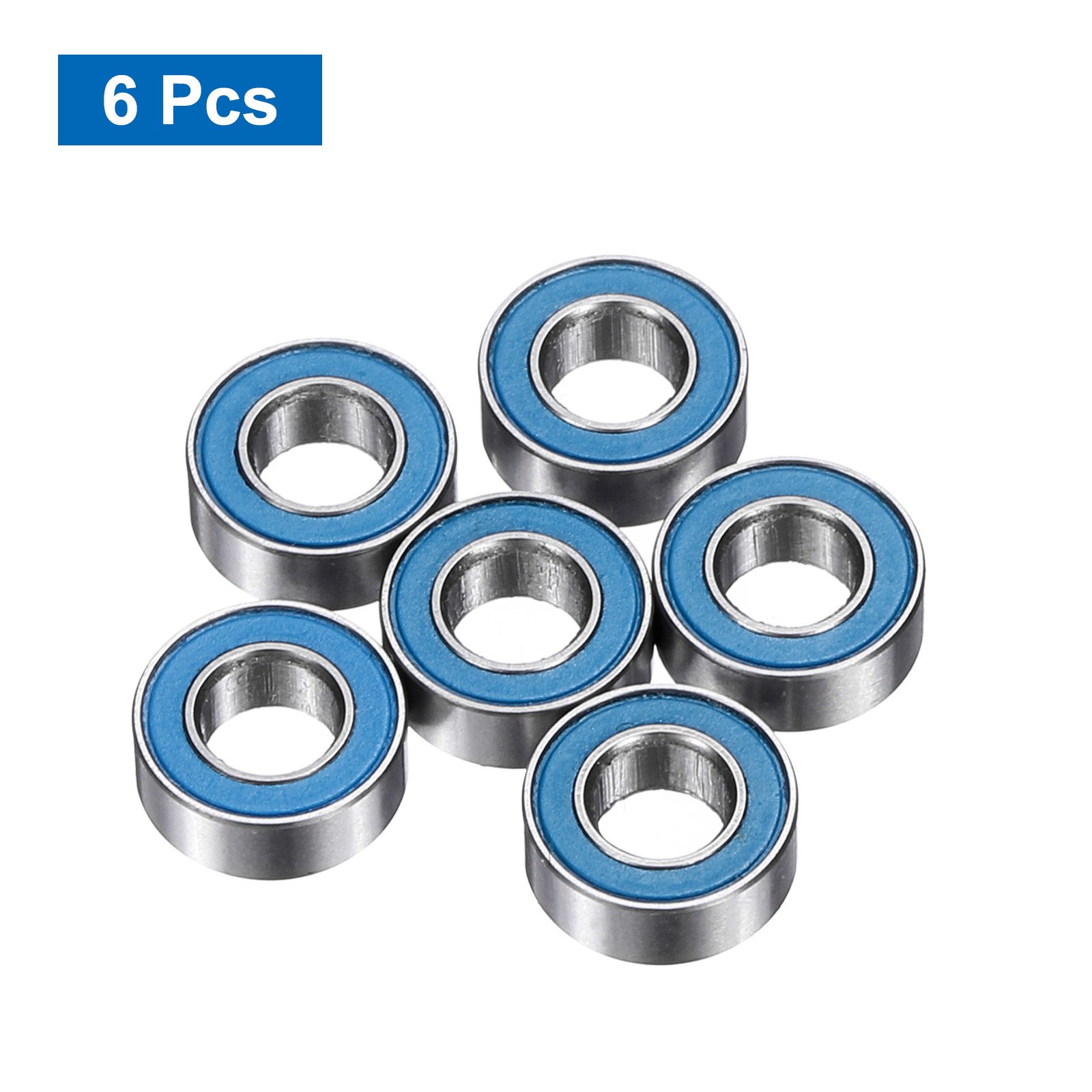 6Pcs MR84-2RS Deep Groove Bearing, 4x8x3mm Double Sealed Chrome Steel P5