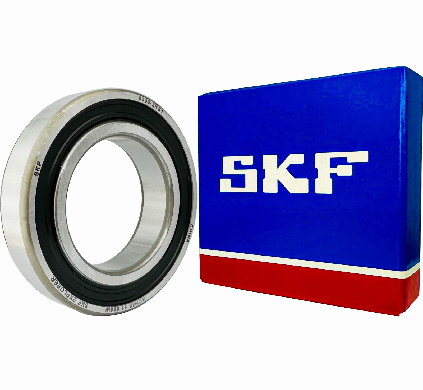 SKF 6008 2RS1 DEEP GROOVE BALL BEARING, RUBBER SEALED 40x68x15 mm