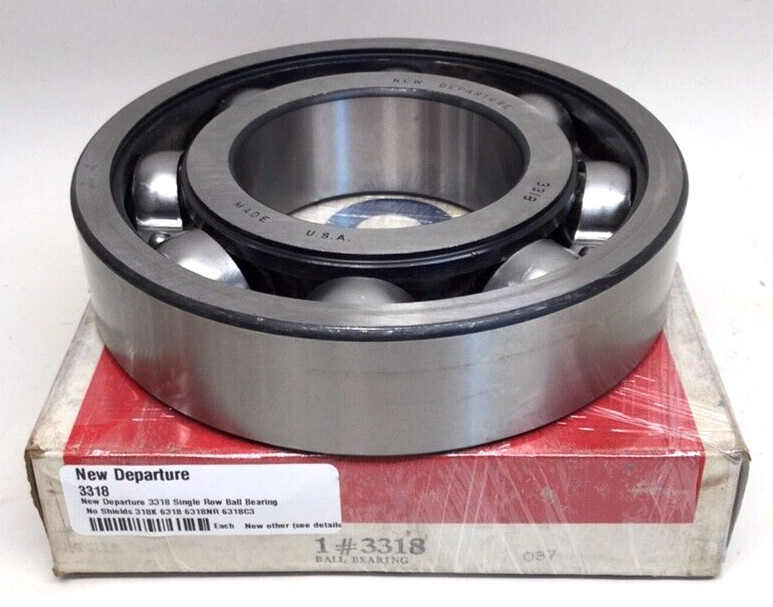 New Departure 3318 Single Row Ball Bearing No Shields 318K 6318 6318NR 6318C3
