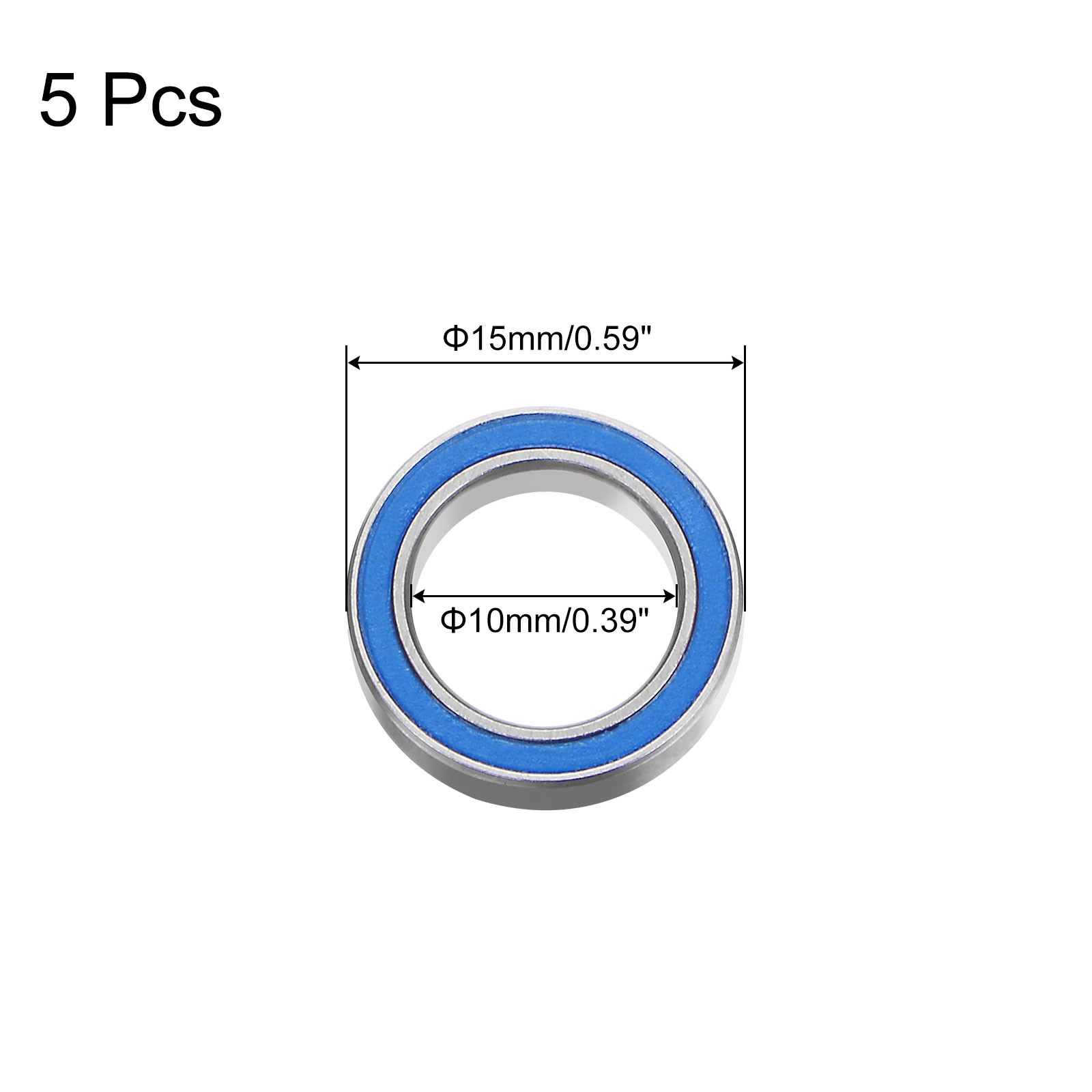6700-2RS Deep Groove Ball Bearing,5pcs 10x15x4mm Z2 Bearings,Blue