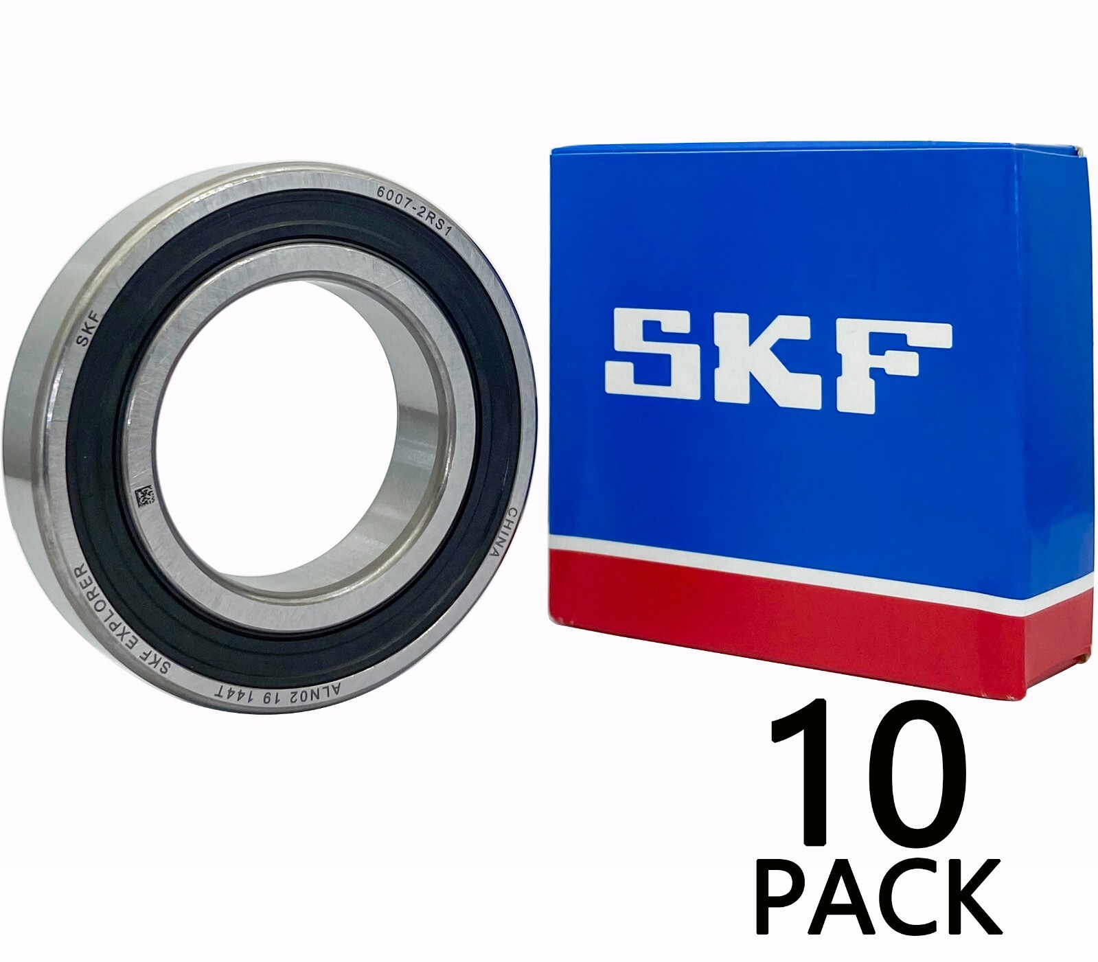 10PACK SKF 6007 2RS1 DEEP GROOVE BALL BEARING, RUBBER SEALED 35x62x14 mm 6007RS