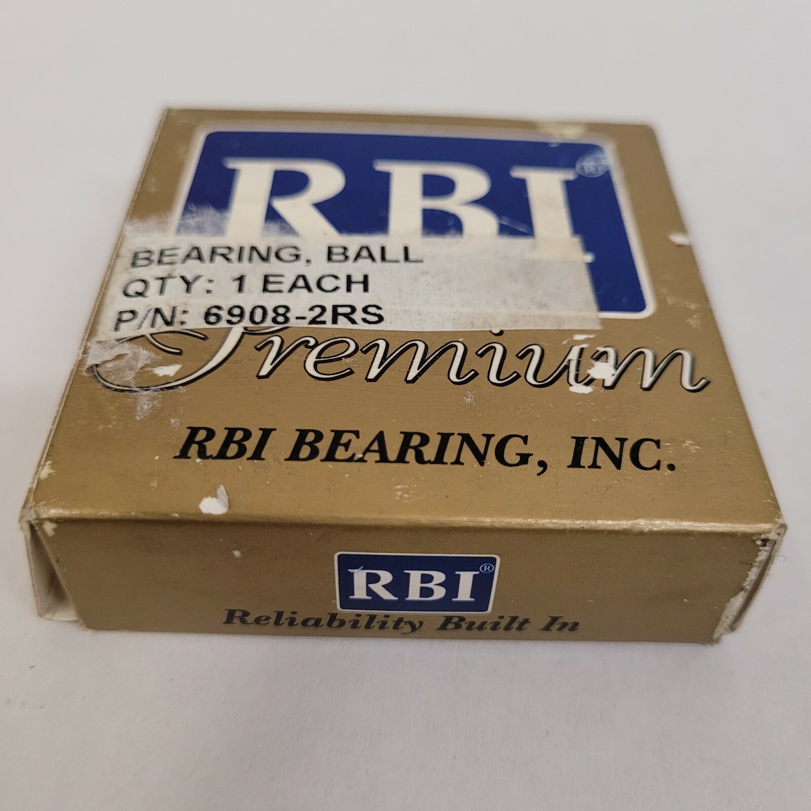 6908-2RS RBI BALL BEARING – NEW IN ORIGINAL PACKAGING