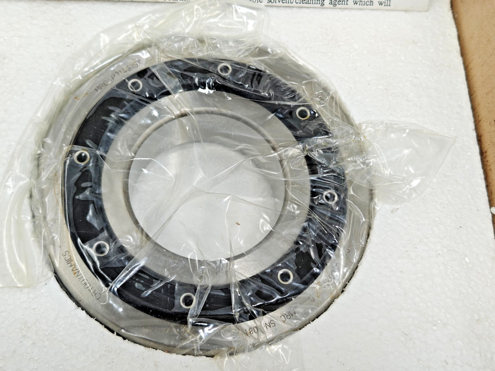 MRC P314S1ST CRYODYNAMICS Ball Bearing MRC SN: 081 PN: 6900214 C 6314 Bearing