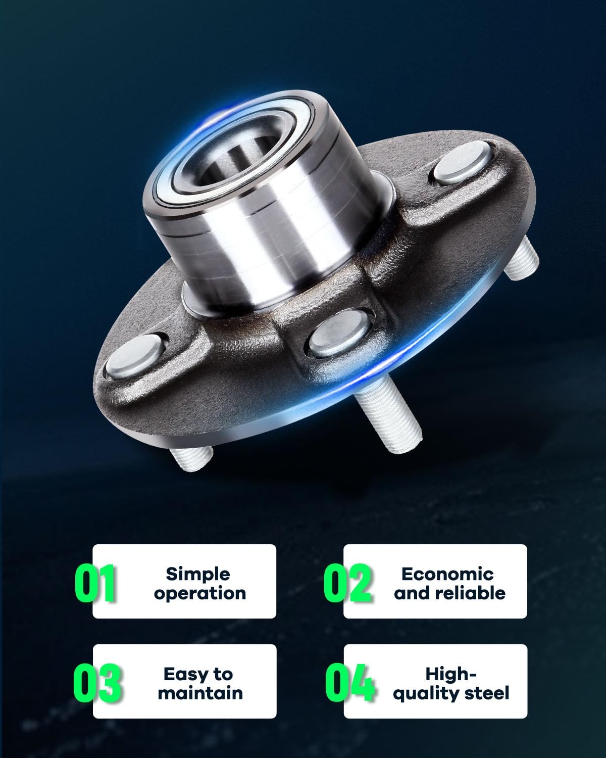 Rear Wheel Bearing Hub Assembly for Nissan Sentra 2000-2006 Non-ABS 512303 2pc