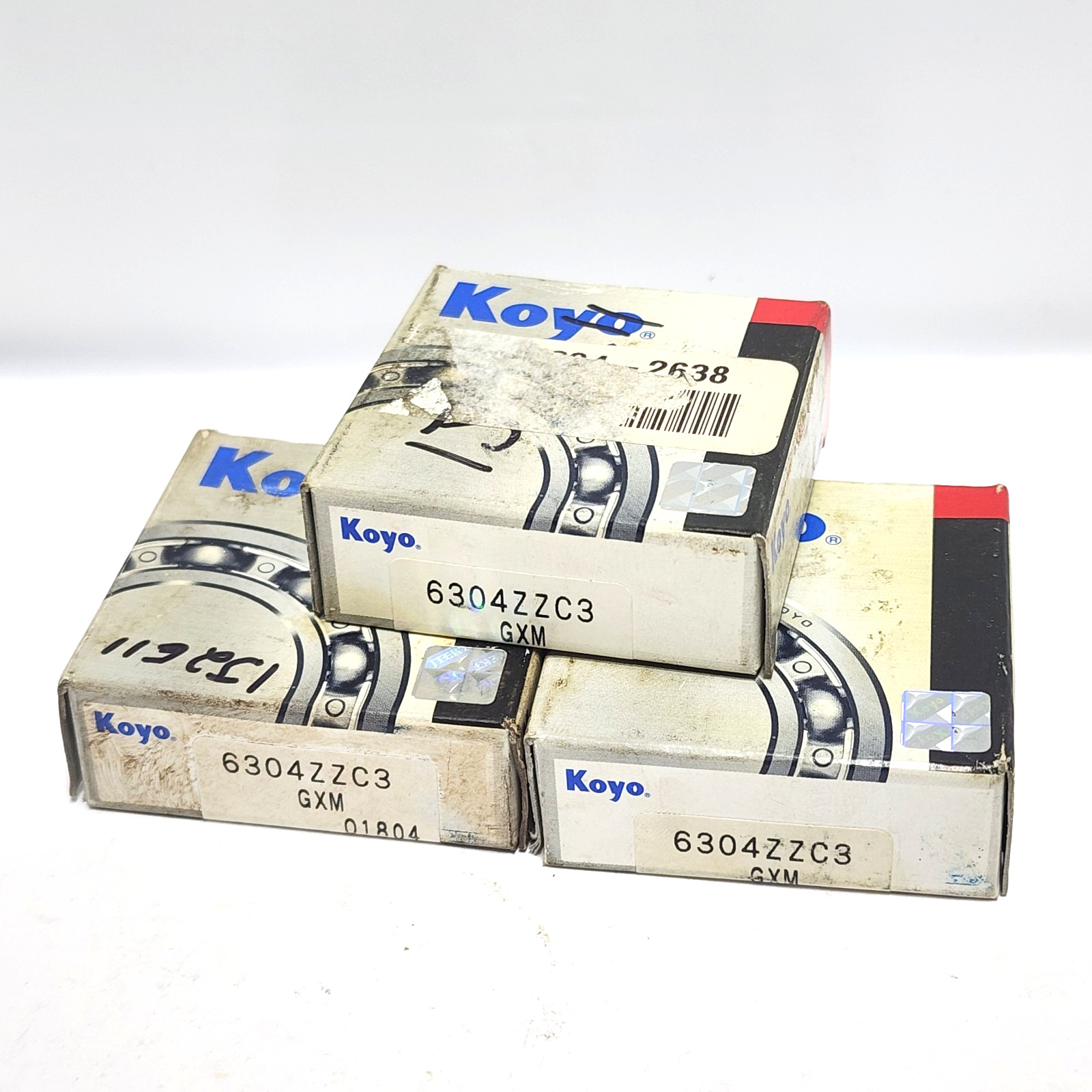 6304 ZZC3 / 6304 ZZ JEM Koyo Ball Bearing 20mm X 52mm X 15mm (Lot of 3)