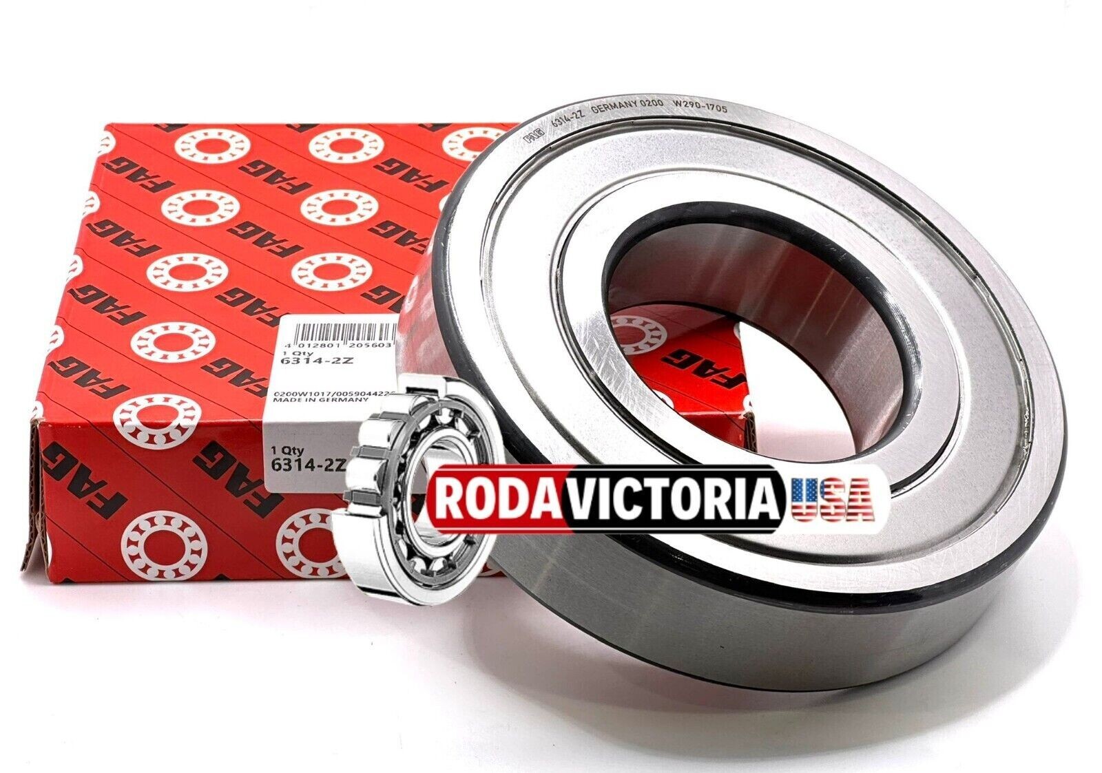 FAG GERMANY 6314 ZZ C3 DEEP GROOVE BALL BEARING, METAL SHIELDED 70x150x35mm