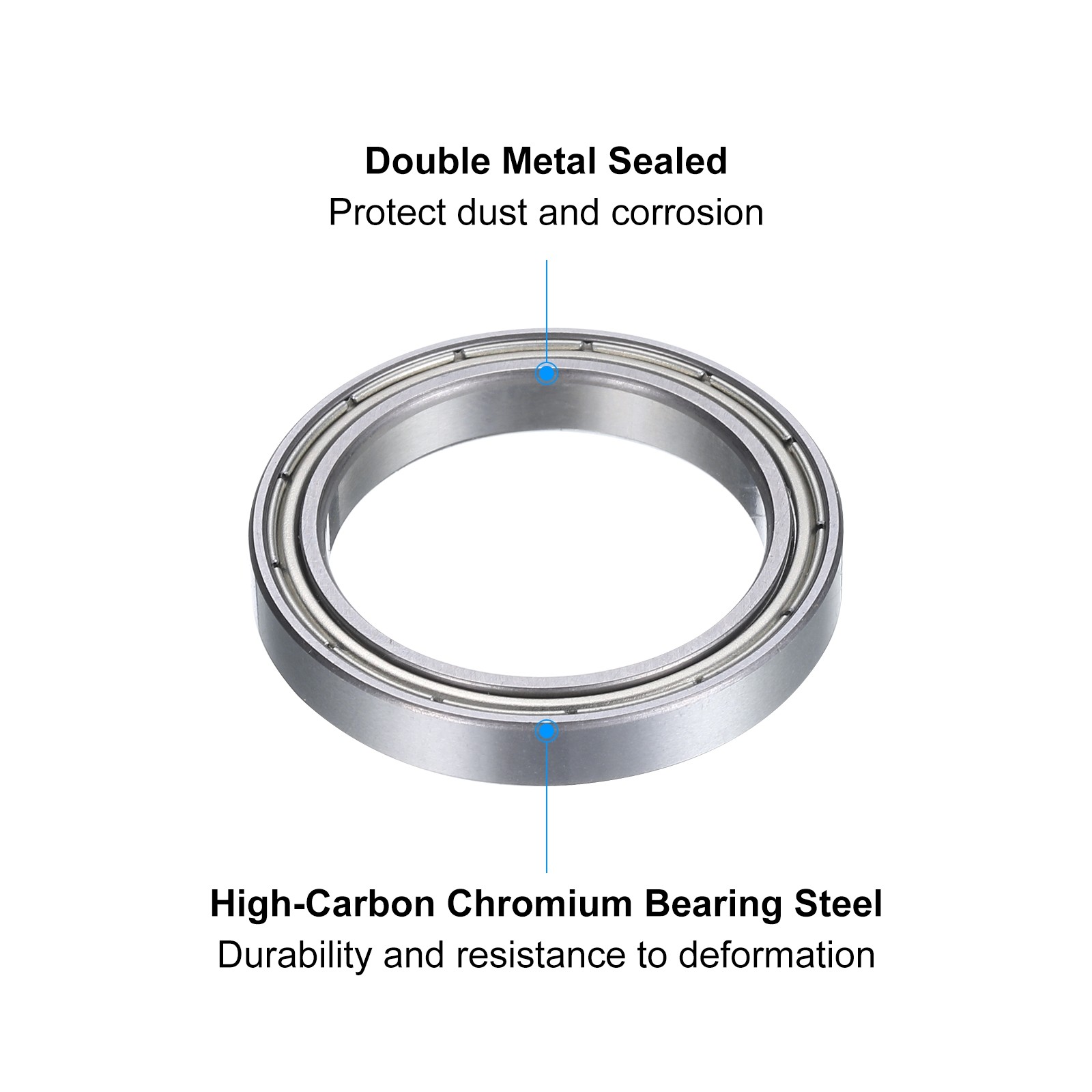 6704ZZ Deep-Groove Ball Bearings Double Metal Sealed 10Pcs