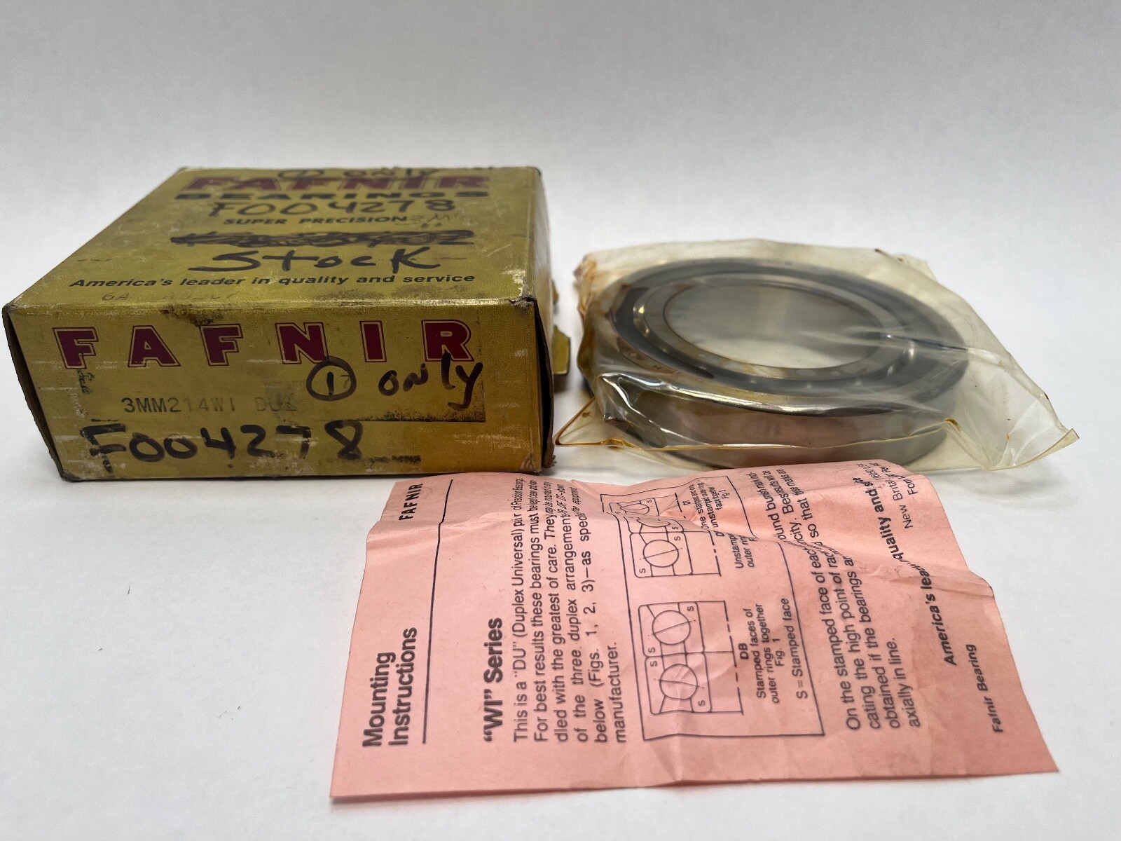 Fafnir 3MM214WI-SUL Bearing 70x125x24mm 7214A 7214E 3MM-214-WI-DUL USA