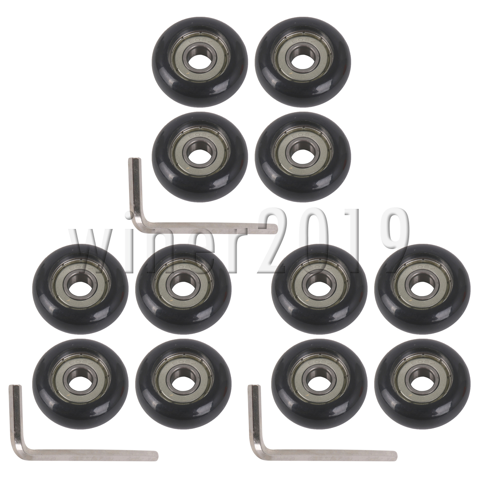 Ball Bearing Guide Pulley Roller Round Wheels 191KG for Door Window Pack of 12
