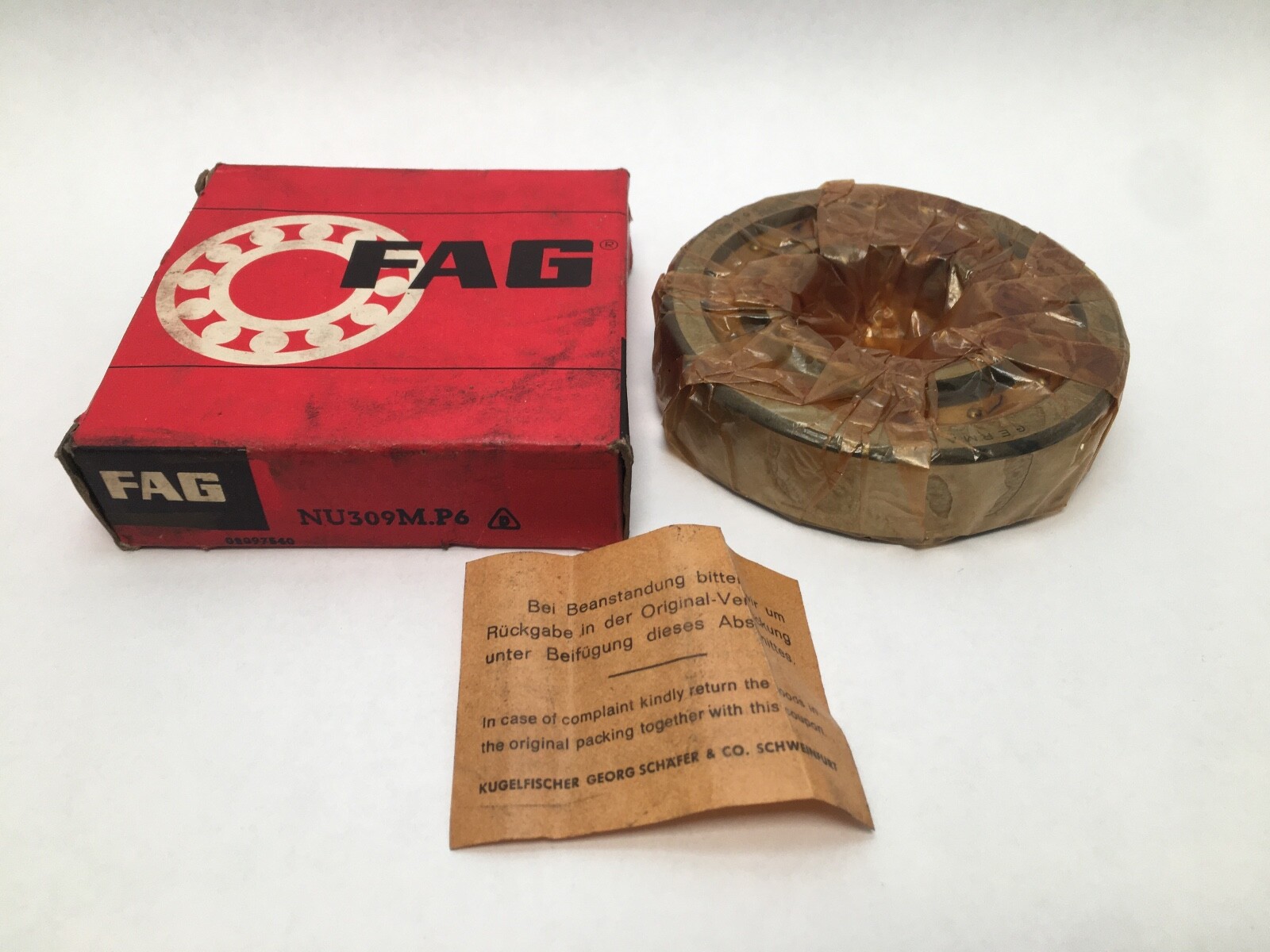FAG NU309M.P6 Cylindrical Bearing 45x100x25 mm NU309 NU-309-M-P6 Germany
