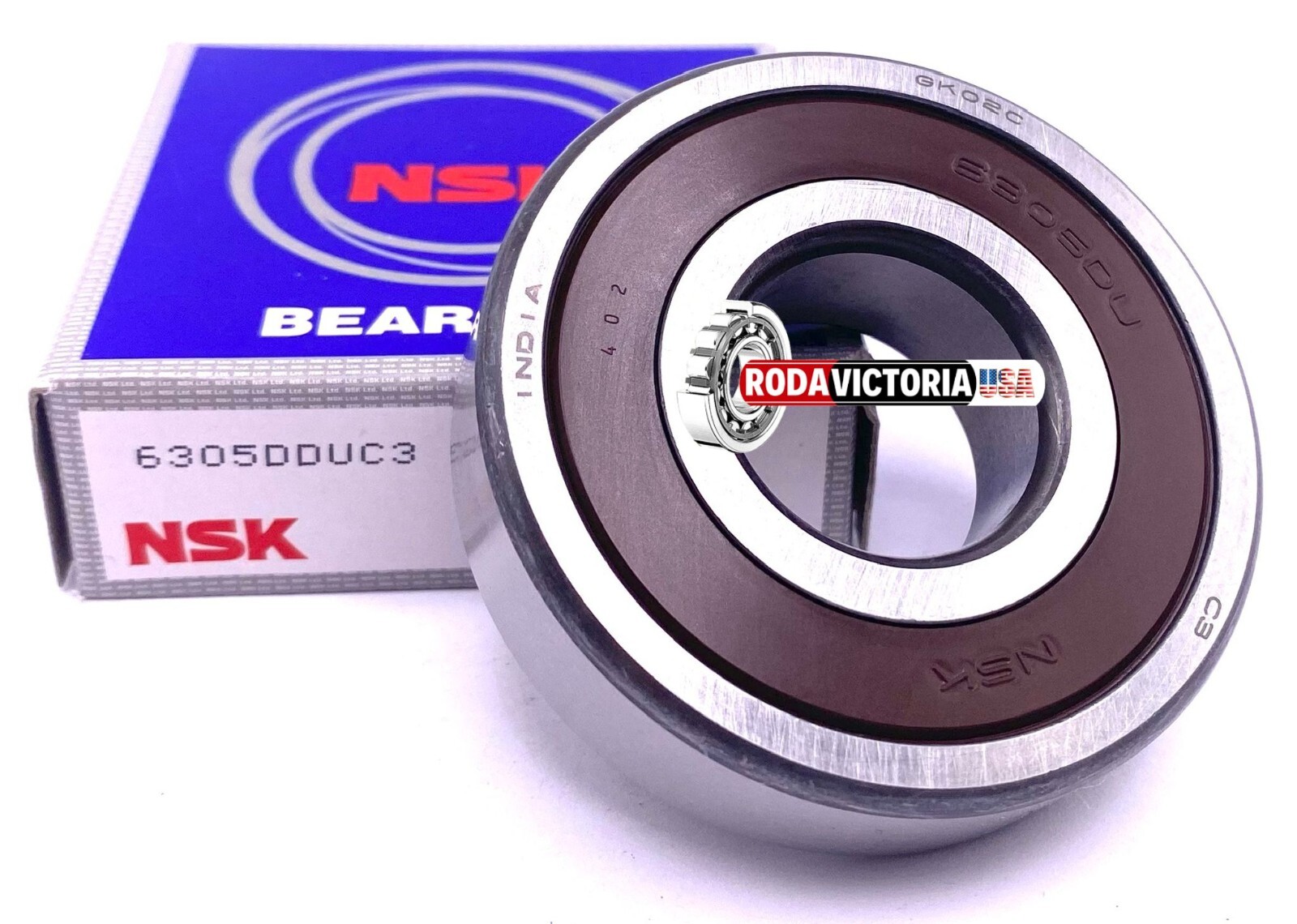 NSK 6305 DDU C3 DEEP GROOVE BALL BEARING, RUBBER SEALED 25x62x17 mm