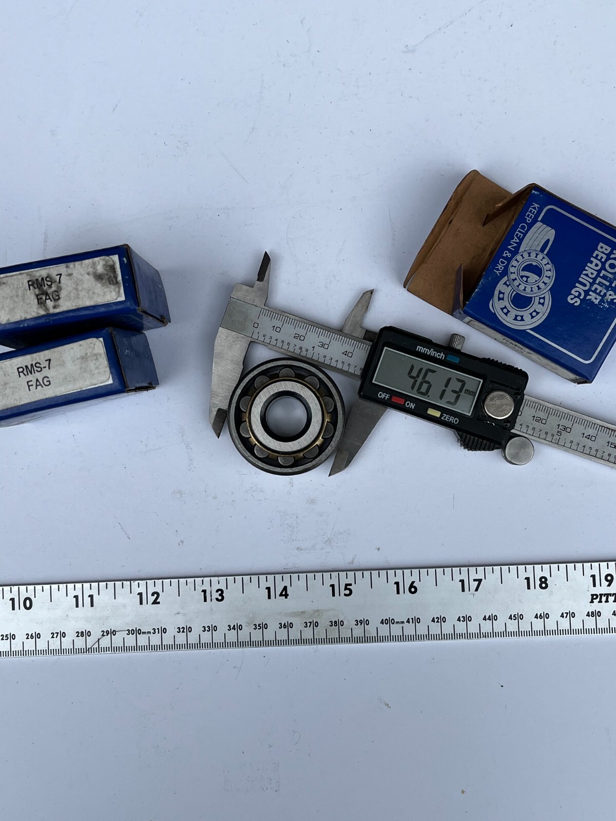 FAG Lot of 3 deep groove ball roller bearings 22.225×57.15×17.462mm RMS-7