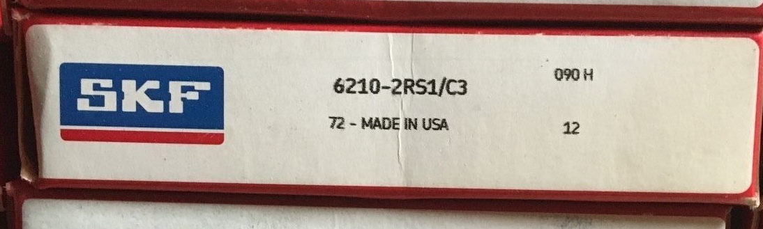 6210-2RS1 C3 SKF Single Row, Deep Grove, Ball Bearing 50x90x20 (mm)