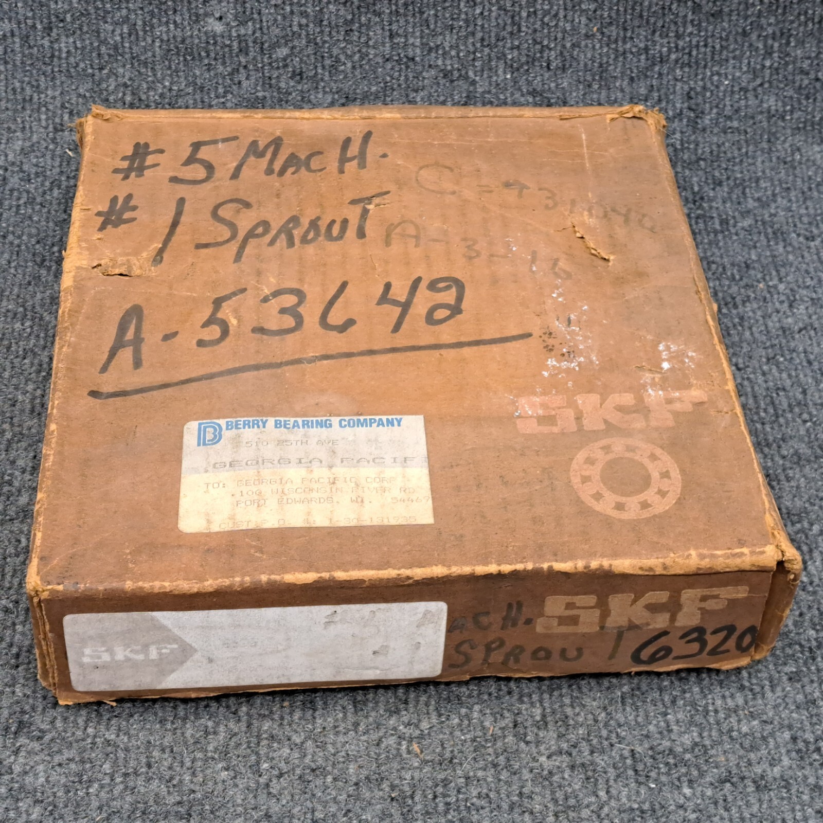 SKF 6320 Deep Groove Ball Bearing 100x215x47(mm) Made in France