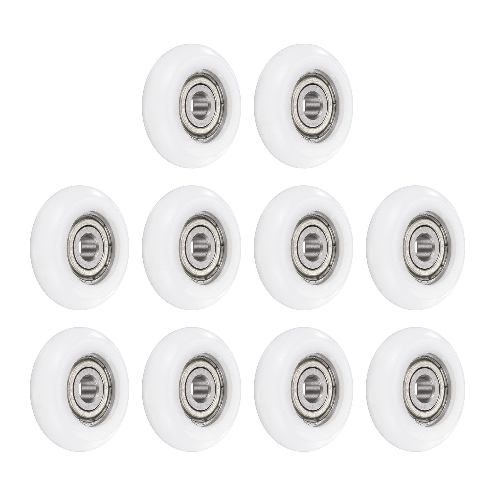 10Pcs 5x25x7mm Metal Shielded (GCr15) Chrome Steel Bearing+POM Guide, White