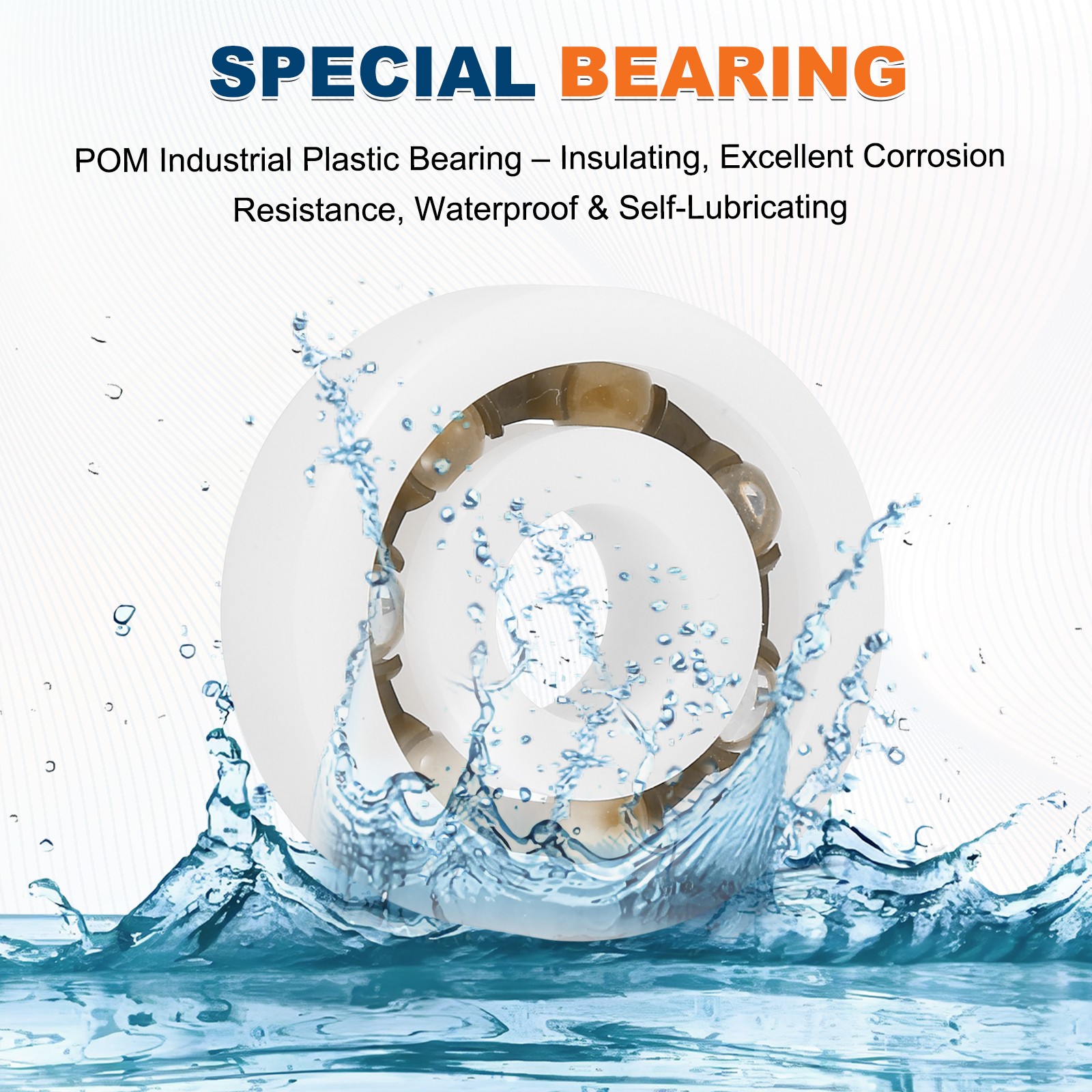 8Pcs 628 POM Plastic Bearings, 8 x 24 x 8 mm Deep-Groove Ball Bearings