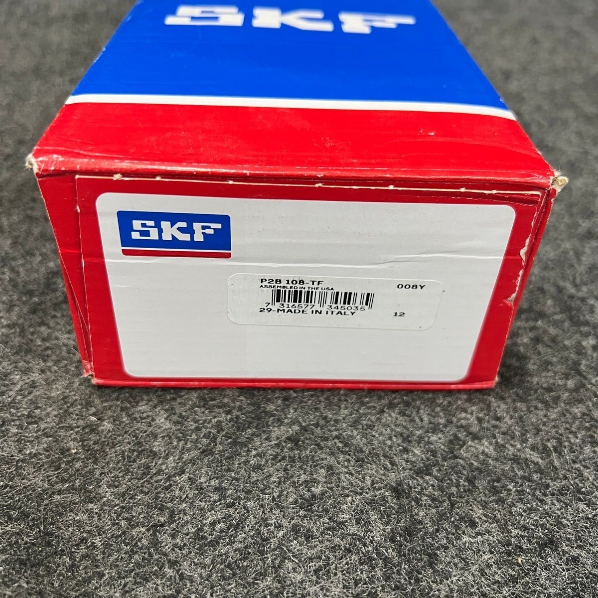 SKF Pillow Block Ball Bearing, 2-Bolt Base, 1-1/2 in Bore, Cast Iron, P2B108-TF