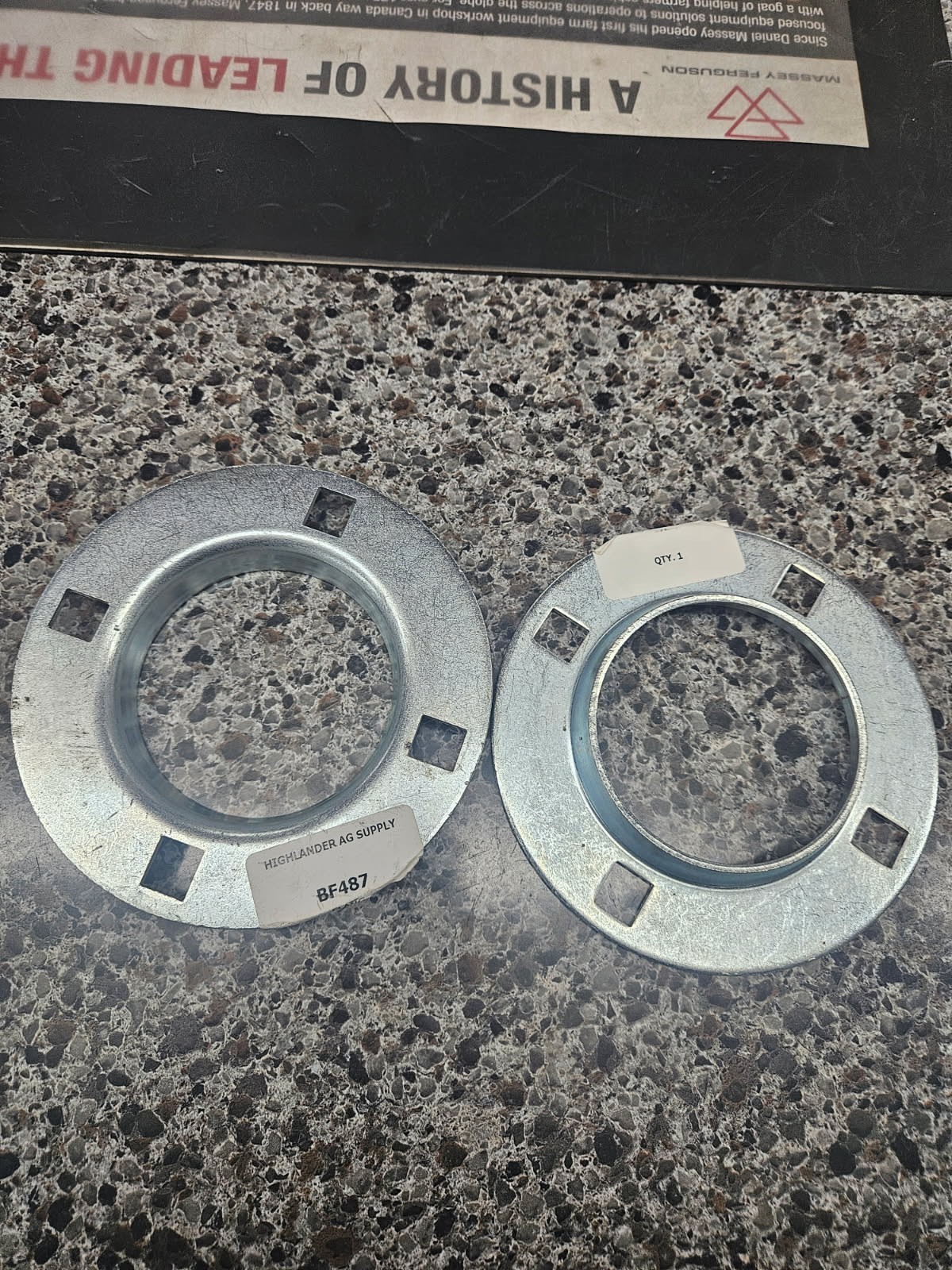 BEARING PART # 87MS STAMPED STEEL BEARING FLANGES ( 2 PACK)