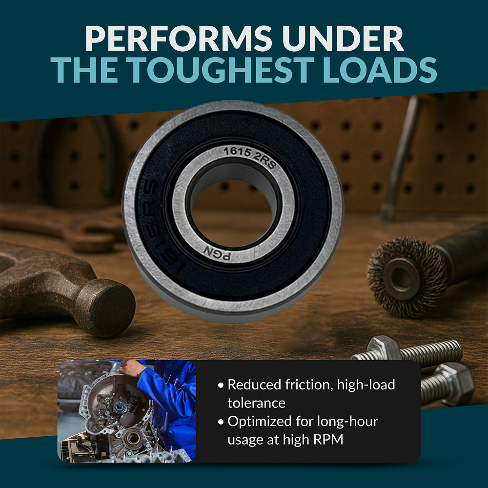 PGN (4 Pack) 1615-2RS Bearing – Lubricated Chrome Steel Sealed Ball Bearing