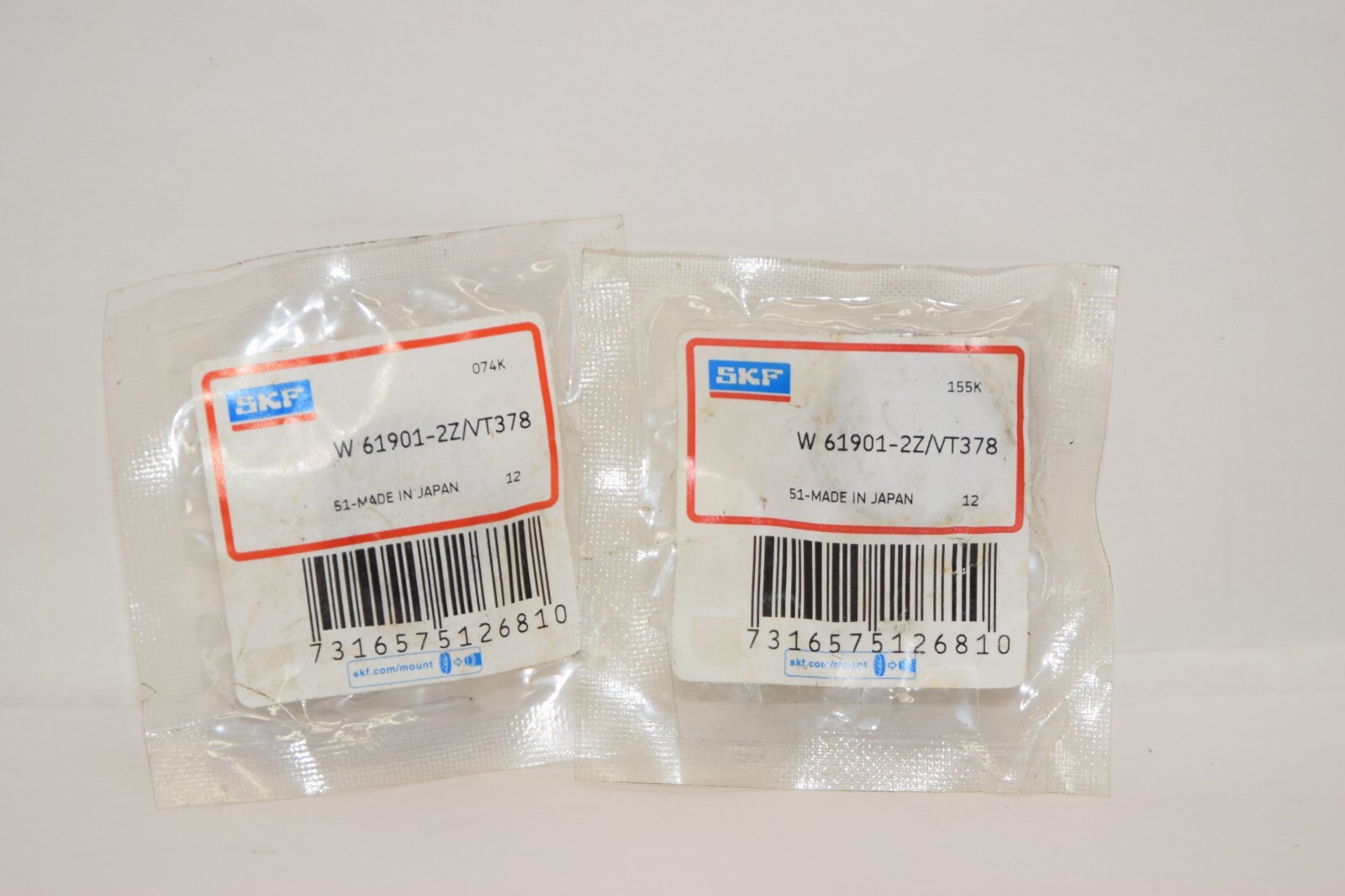 (NEW – Lot of 2) SKF W61901-2Z/VT378 Bearing