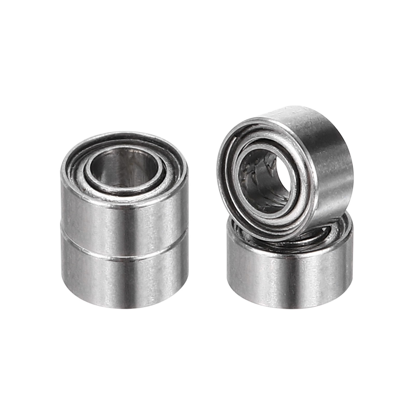 4Pcs R133ZZ 3/32″ ID x 3/16″ OD x 3/32″ Height Z3 Ball Bearings, Silver Tone