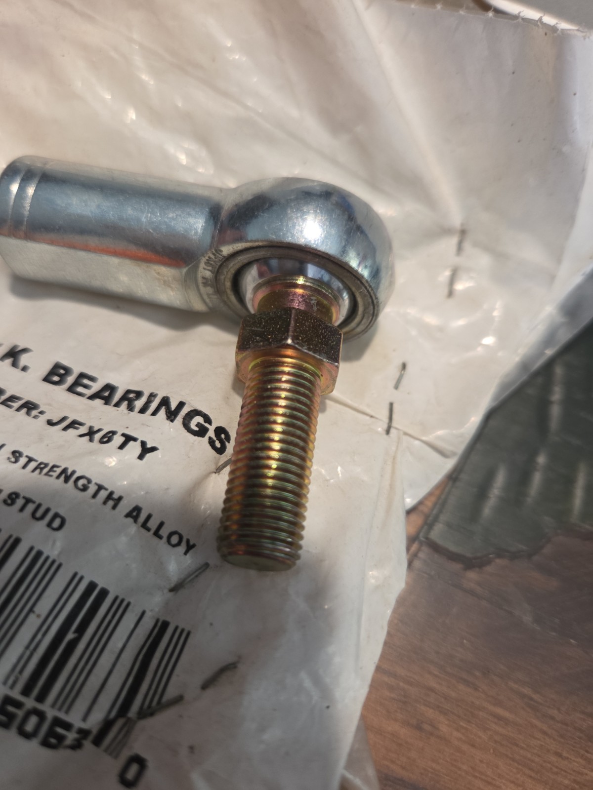 FK Bearing JFX6TY Rod End Bearing 3/8″ID x 3/8-24 RIGHT HAND Threads W/ TEFLON