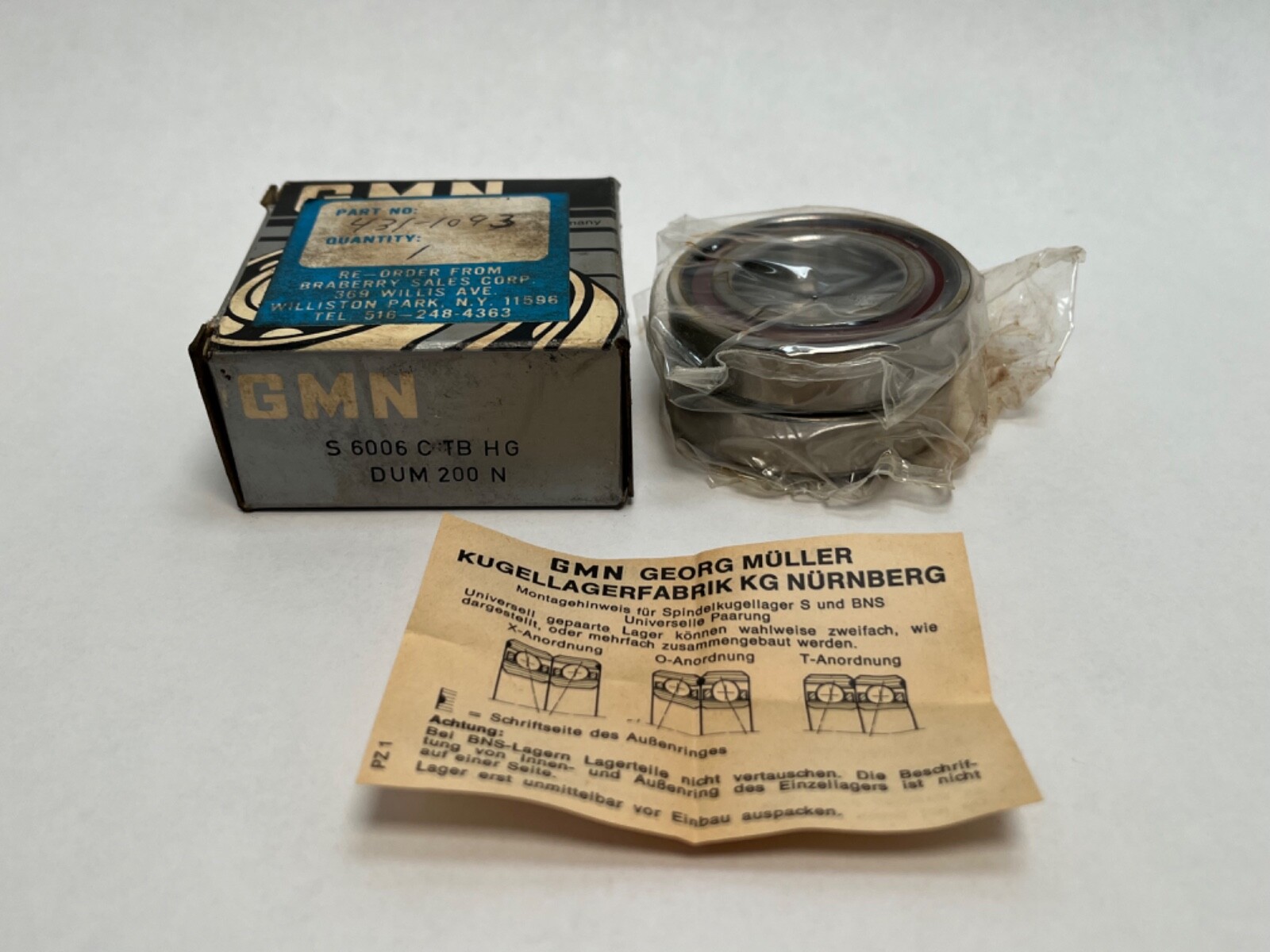 GMN S6006CTBHGDUM Bearing 30x55x13 mm 7006C S-6006-C-TB-HG-DUM Germany