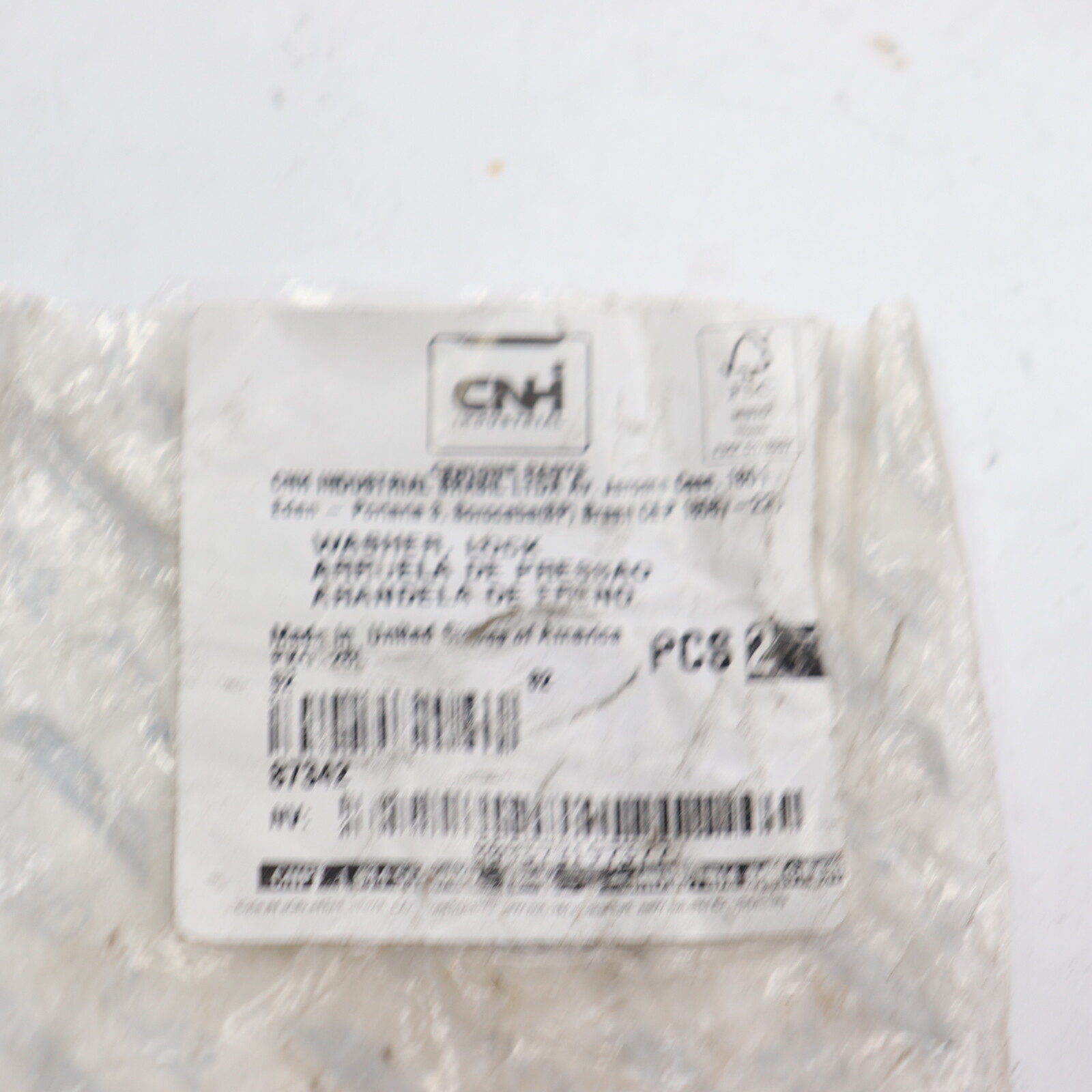 (2-Pk) CNH Bearing Washer 25.48mm ID x 42.06mm OD x 6.35mm Thk 87342