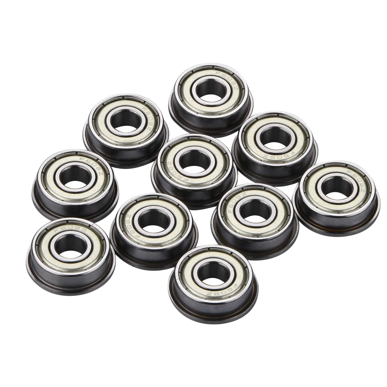 10Pcs Metric Flanged Bearing F608ZZ Replacement 8*22*7 mm Flange Ball Bearing A