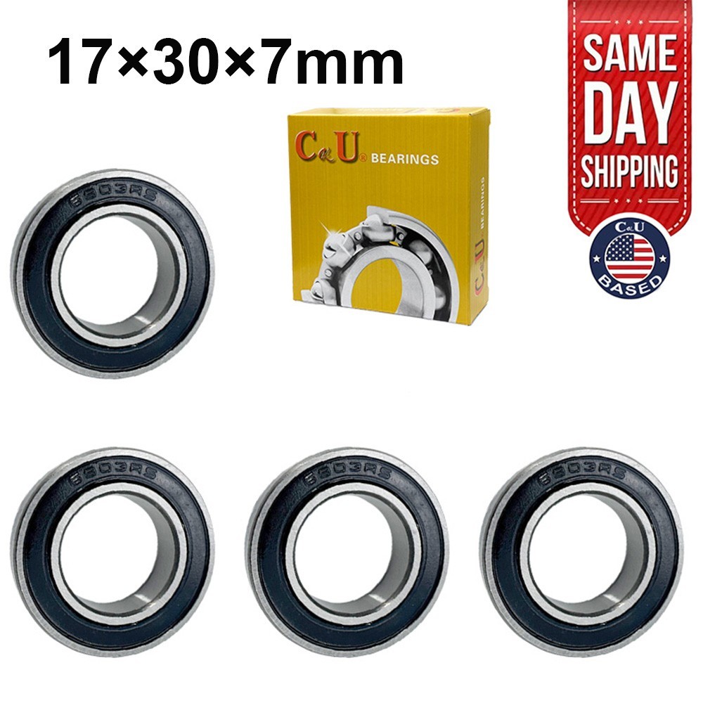 4 Pack CKU 6903-2RS 17x30x7mm Double Rubber Sealed Thin Wall Deep Groove Ball Be