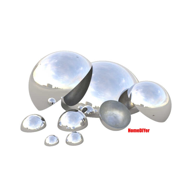 Stainless Steel Half Hollow Ball Sphere Hemisphere Mirror Gazing Ball 12.7-300mm