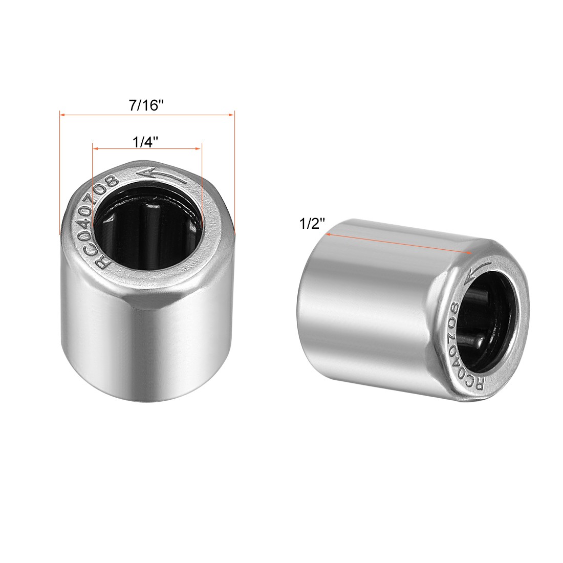 5 x 1/4″ Bore 7/16″ OD 1/2″ Width RC040708 Needle Roller Bearing One Way Bearing