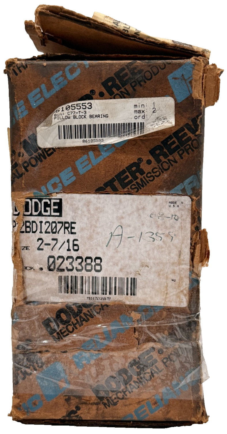 NEW DODGE 023388 PILLOW BLOCK BEARING P2BDI207RE 2-7/16″ BORE TYPE K/DI