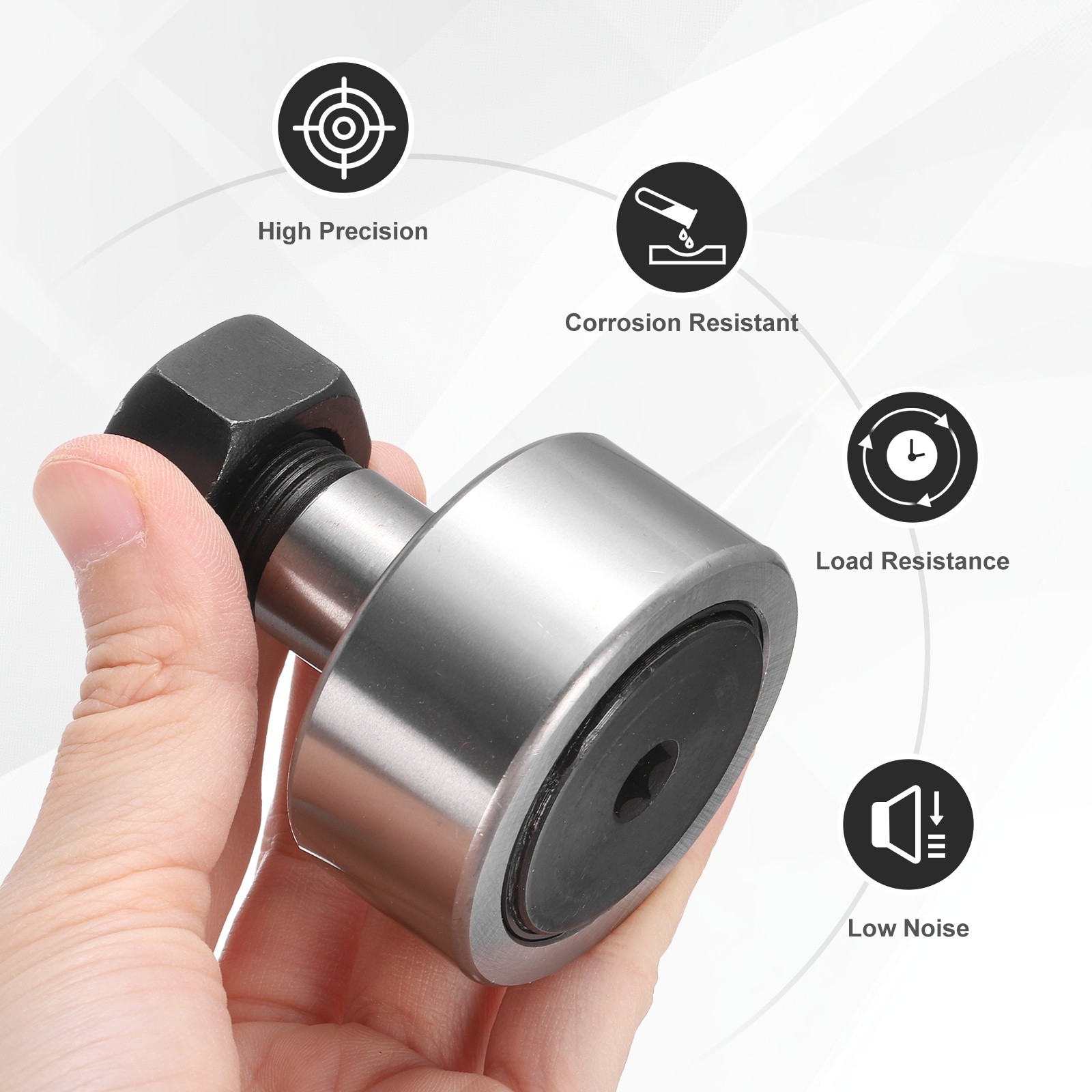 CF20/KR52 Cam Follower Needle Roller Bearing M20x1.5 52mm Chrome Steel