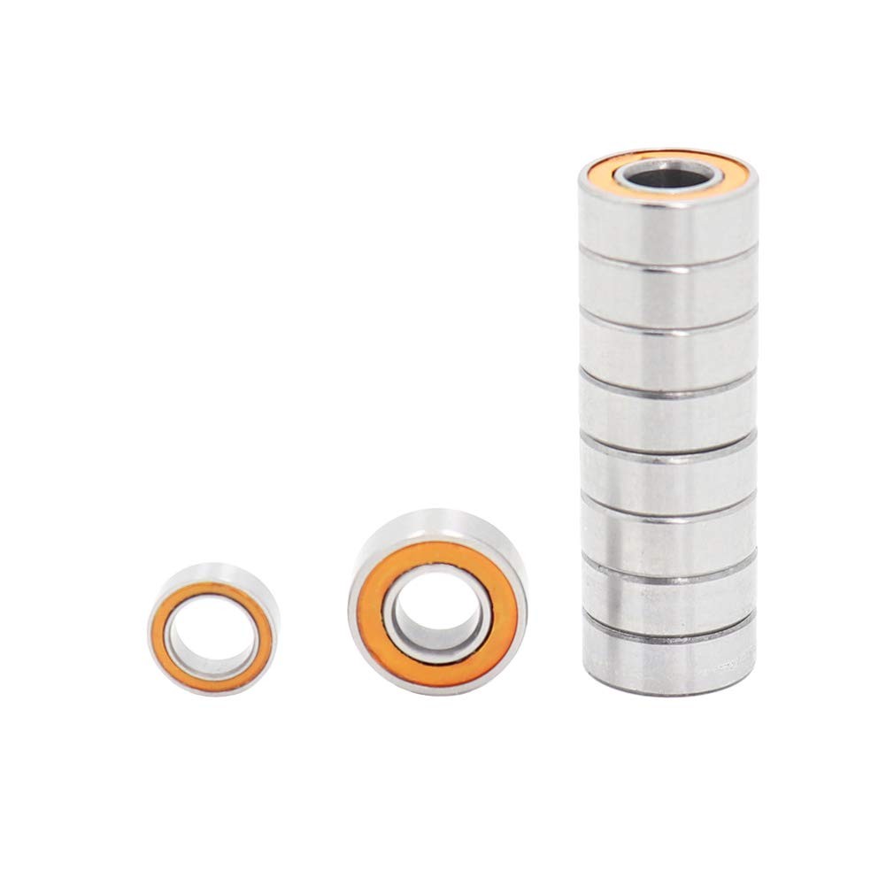 RC Car Ball Bearing Kit Orange Rubber Sealed 5x11x4mm 5x8x2.5mm 10pc