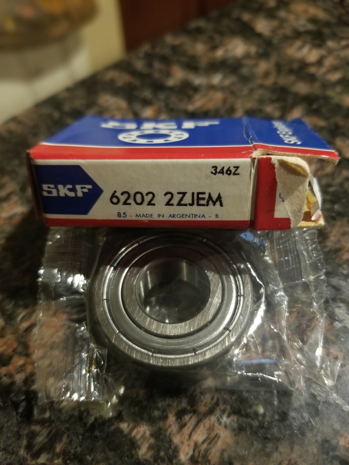 Lot of 3 SKF Single Row Radial Ball Bearing, # 6202 2ZJEM