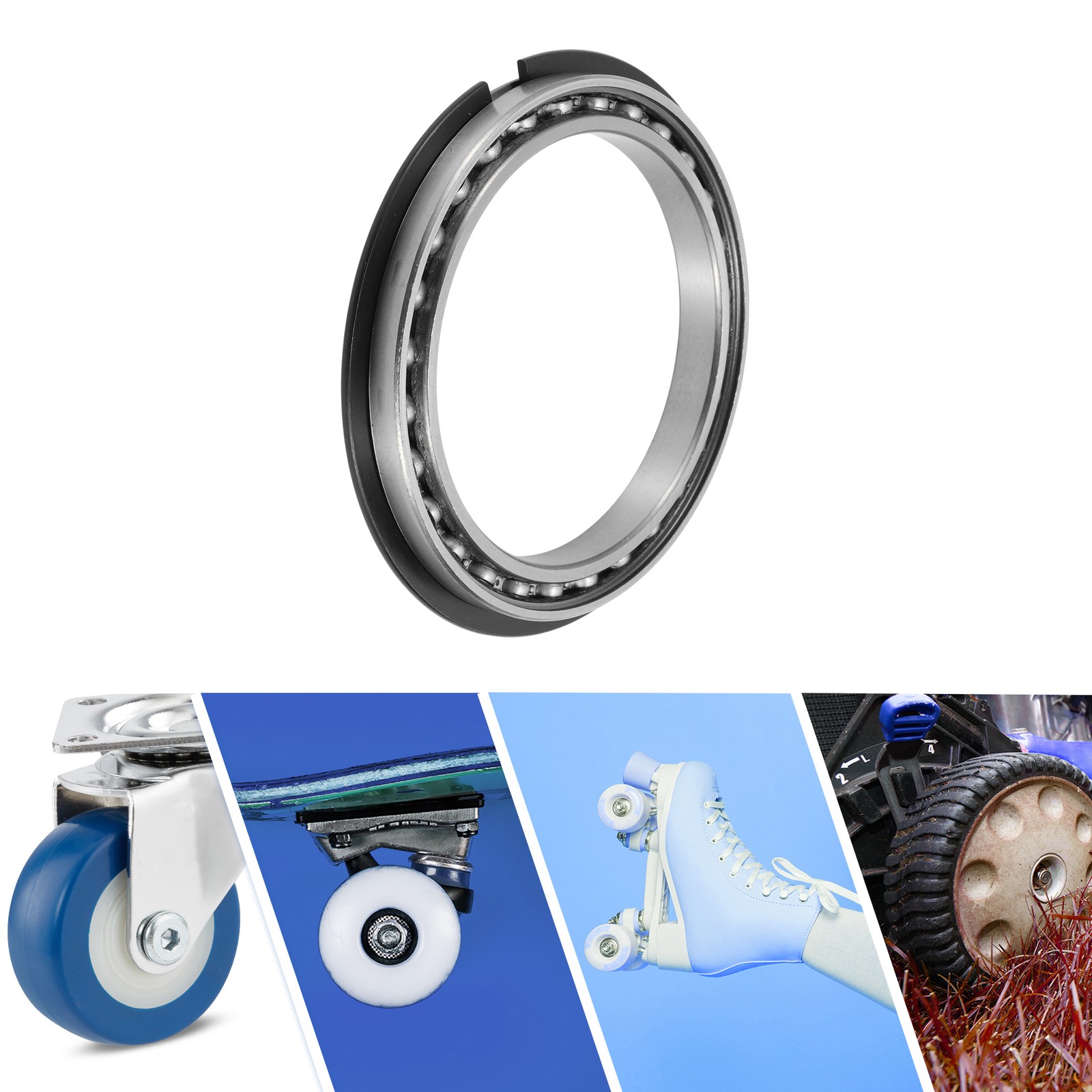 6819NR Deep Groove Ball Bearings 95x120x13mm 1 Pc Silver Tone