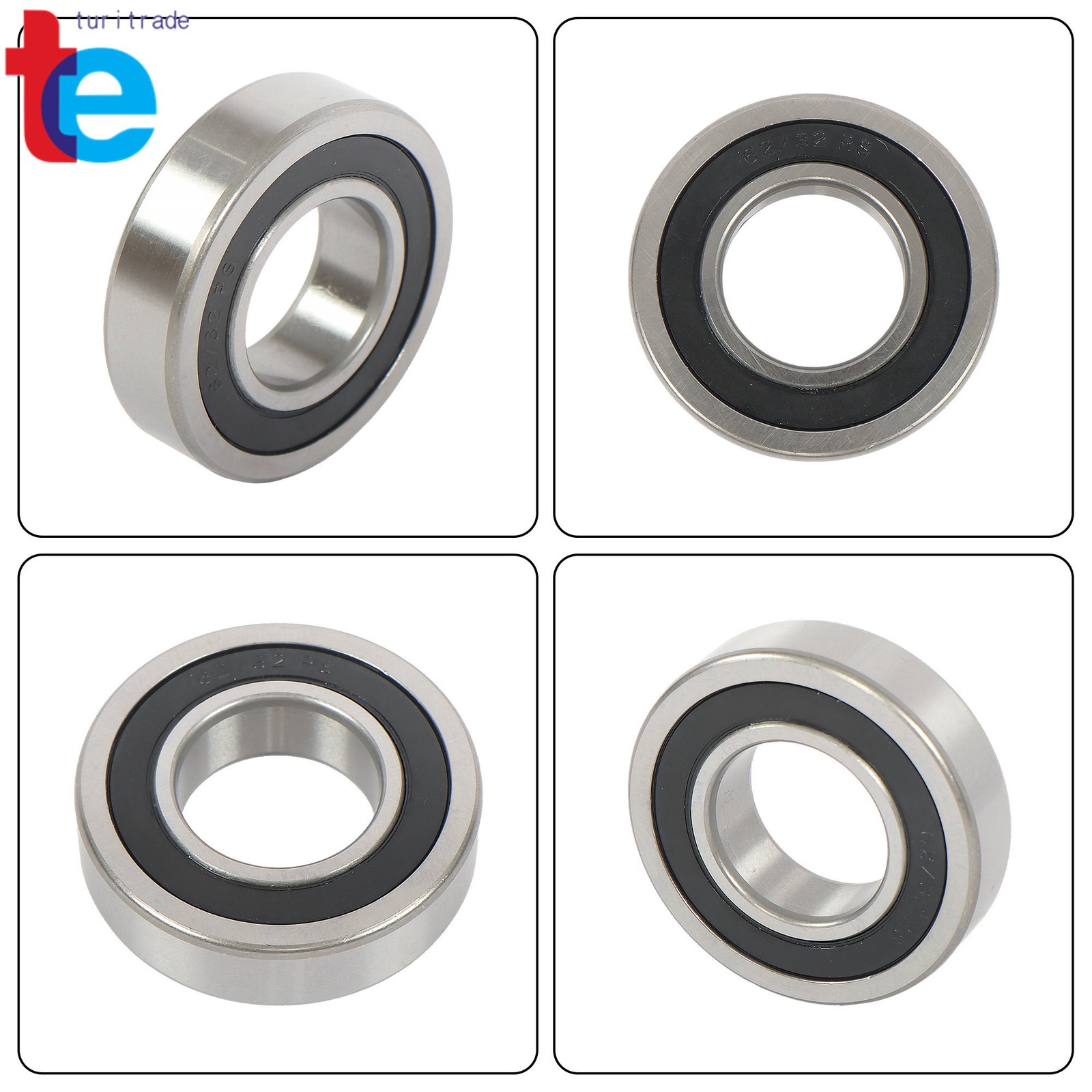 4pcs 62/32-2RS Sealed Ball Bearings 32mm x65mm x17mm Industrial
