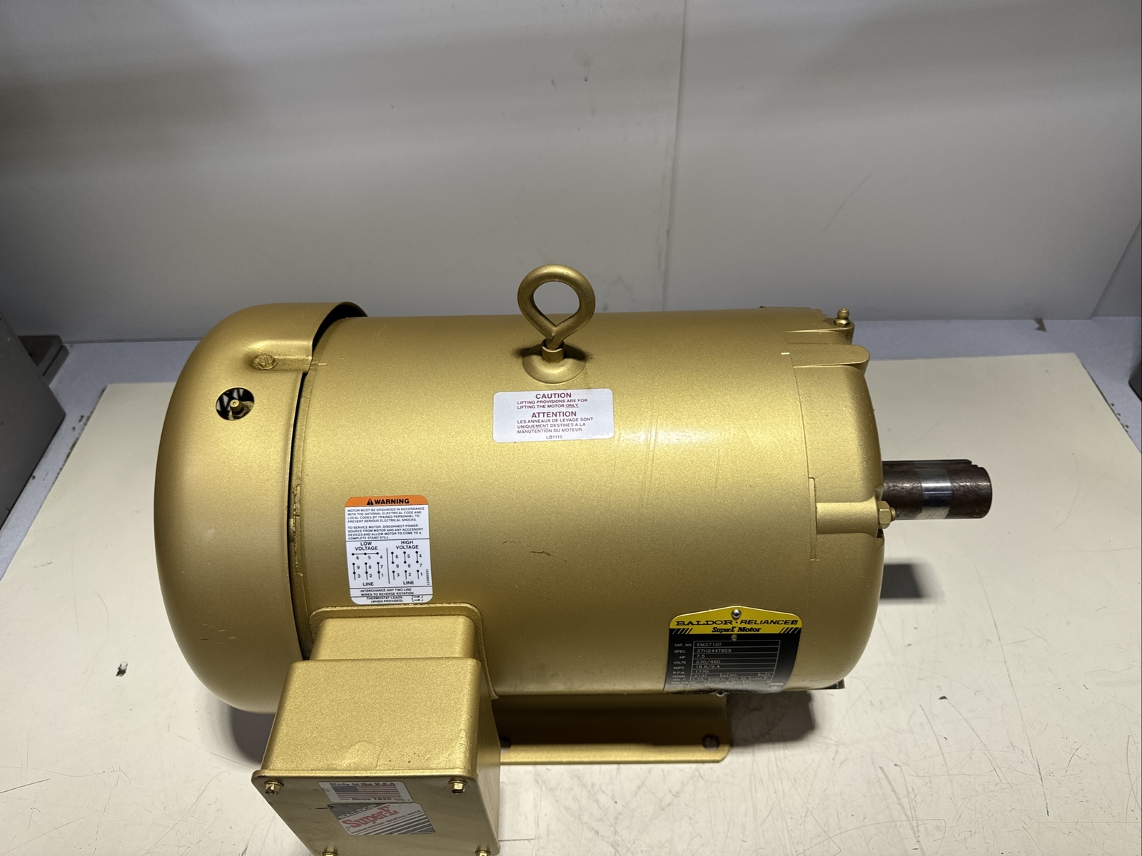 *NEW* Baldor EM3710T Super-E Motor 7.5HP 230/460V 1770RPM 213T Frame