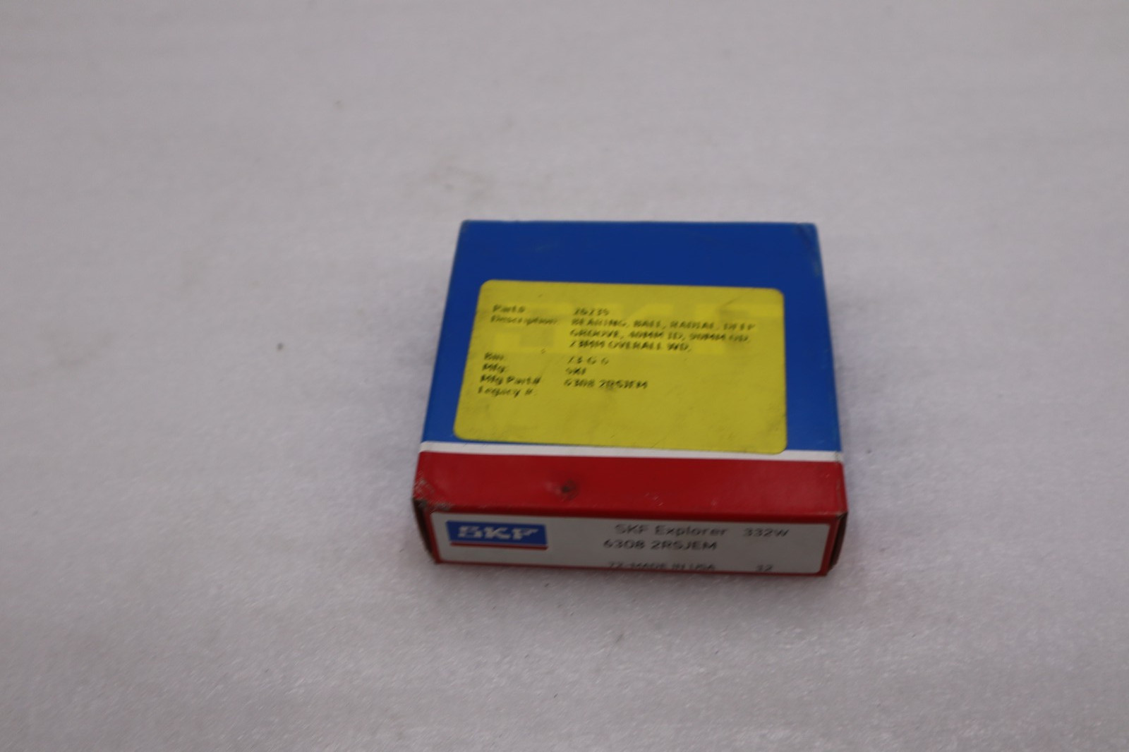 LOT OF 2 — NEW SKF 6308 2RSJEM Deep Groove Radial Bearing STK L217CC