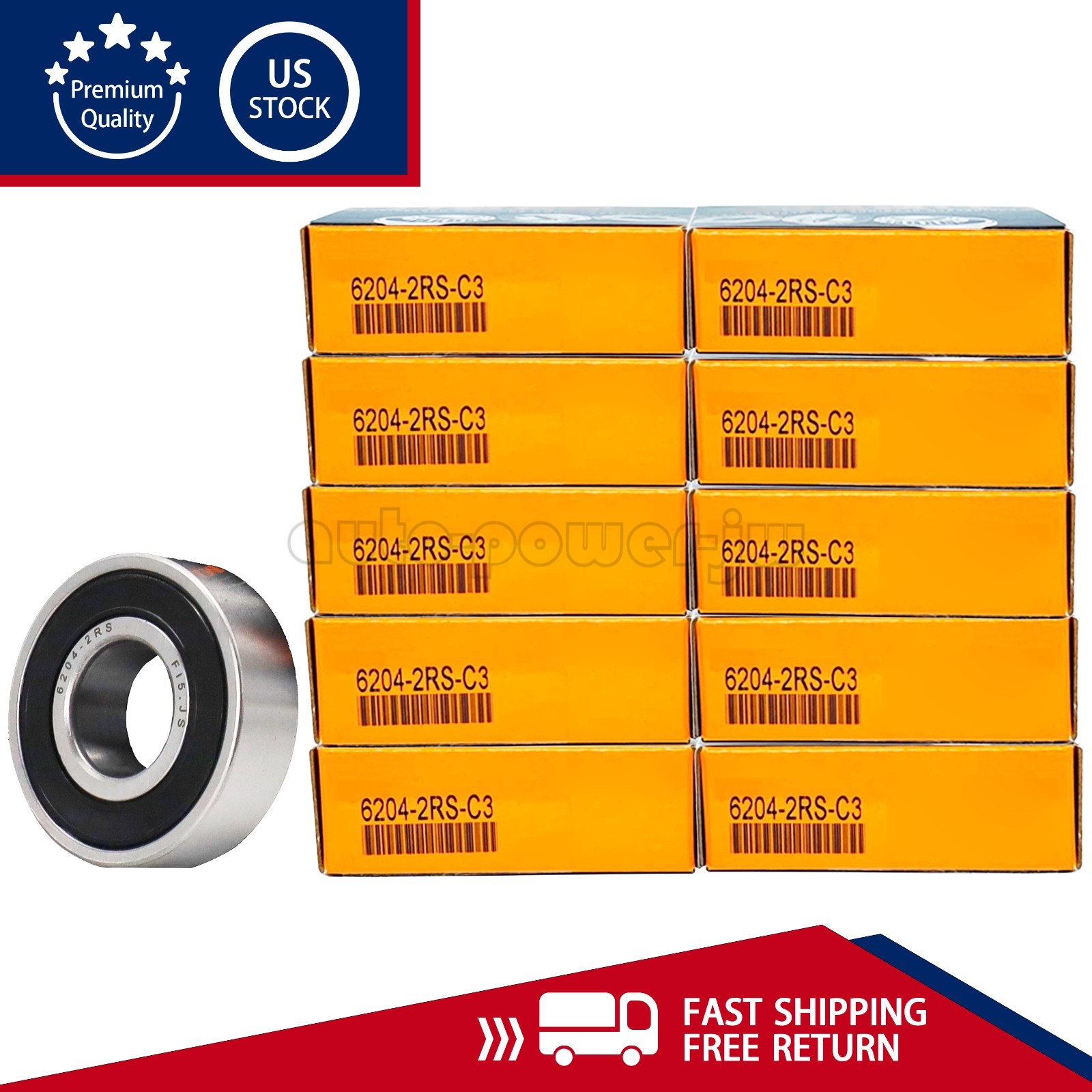 10PCS For TIMKEN 6204-2RSC3 6204-2RS 20x47x14mm Double Rubber Seal Ball Bearings
