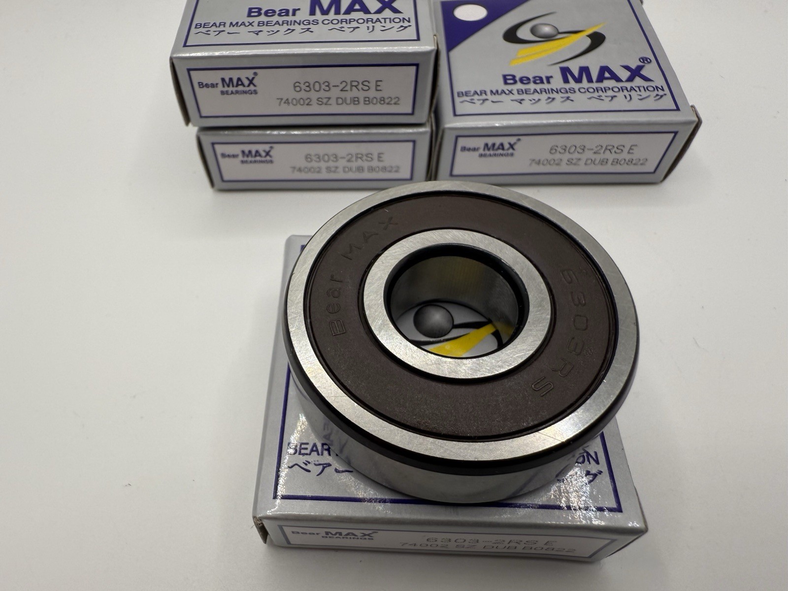 4 pcs BearMAX 6303-2RS EMQ 17x47x14mm Rubber Seal DG Ball Bearings 63032RS