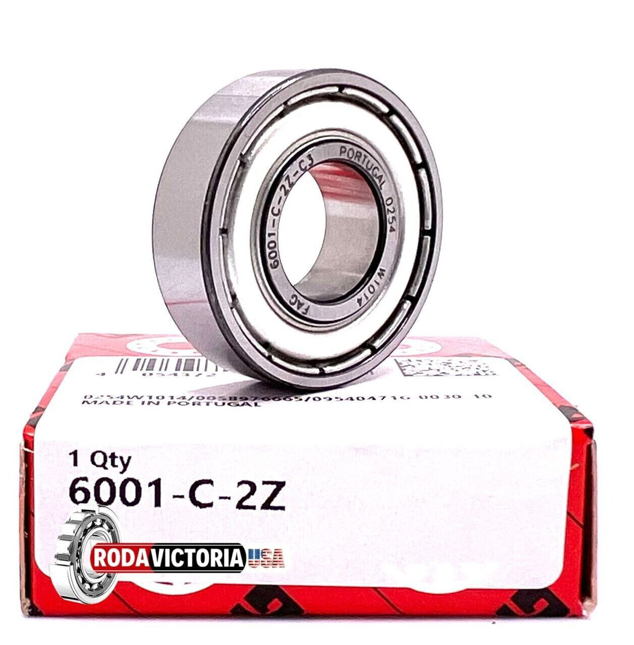 FAG 6001 ZZ C3 DEEP GROOVE BALL BEARING, METAL SHIELDED 12x28x8mm FAG