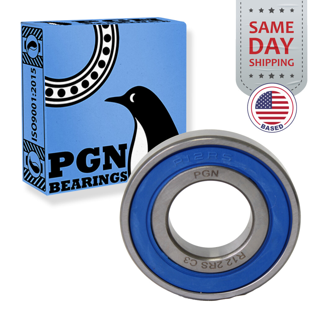 (30) R12-2RS Premium Rubber Seal Ball Bearing C3, 3/4″x1-5/8″x7/16″, R12rs